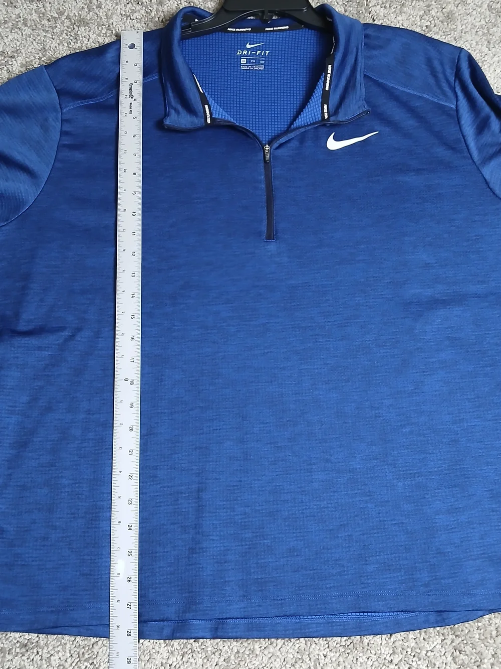 Nike Running Dri-FIT Blue Quarter-Zip Pullover for Men‎ - XXL
